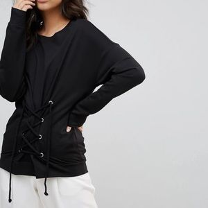 Vera Moda Corset Detailed Black Pullover Sweater